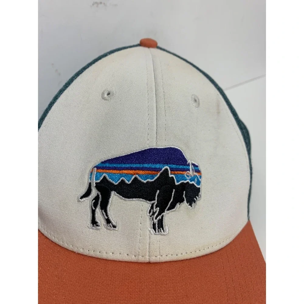 Patagonia Mens Fitz Roy Snap Back Bison Buffalo Trucker Hat